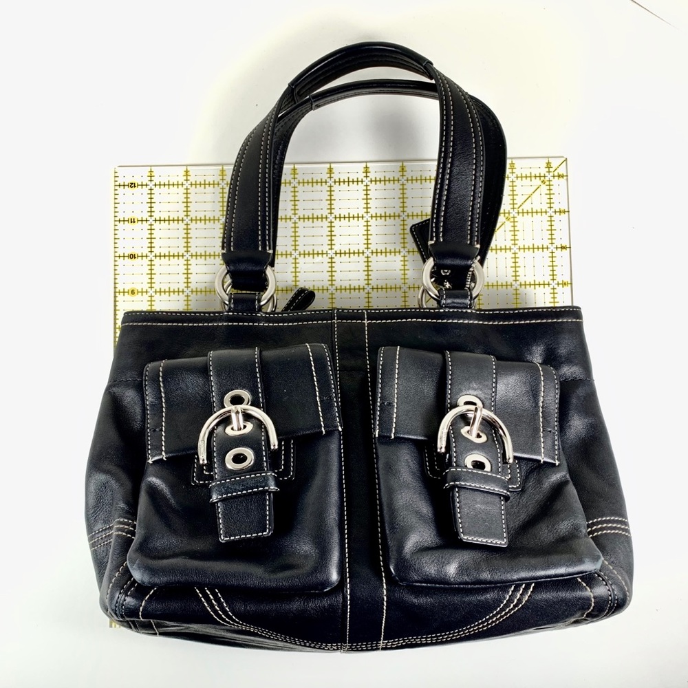 NWOT Black Bucket Leather Coach bag - Picture 6 of 11